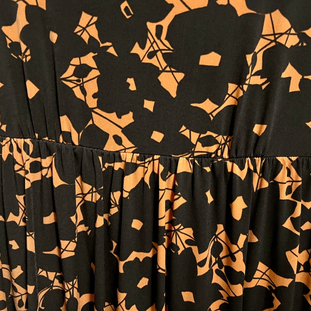 Apt. 9 dark brown and orange floral scoop neck dress - Picture 9 of 10